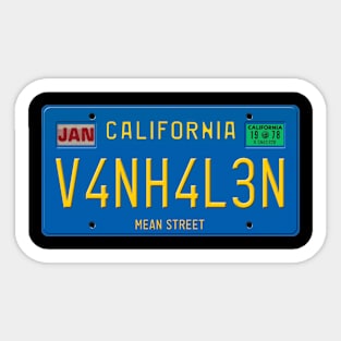 V4N H4L3N - Mean Street License Plate Sticker